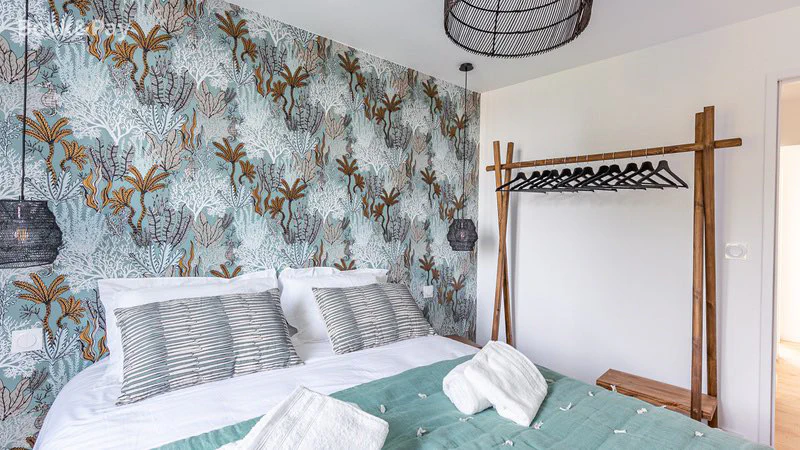 Chambre avec lit queen-size de l'appartement Sieck, Carantec